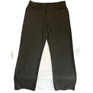 Lee Women Pants 14 MEDIUM Gray Herringbone Dress Pants Button 33" Inseam Comfort